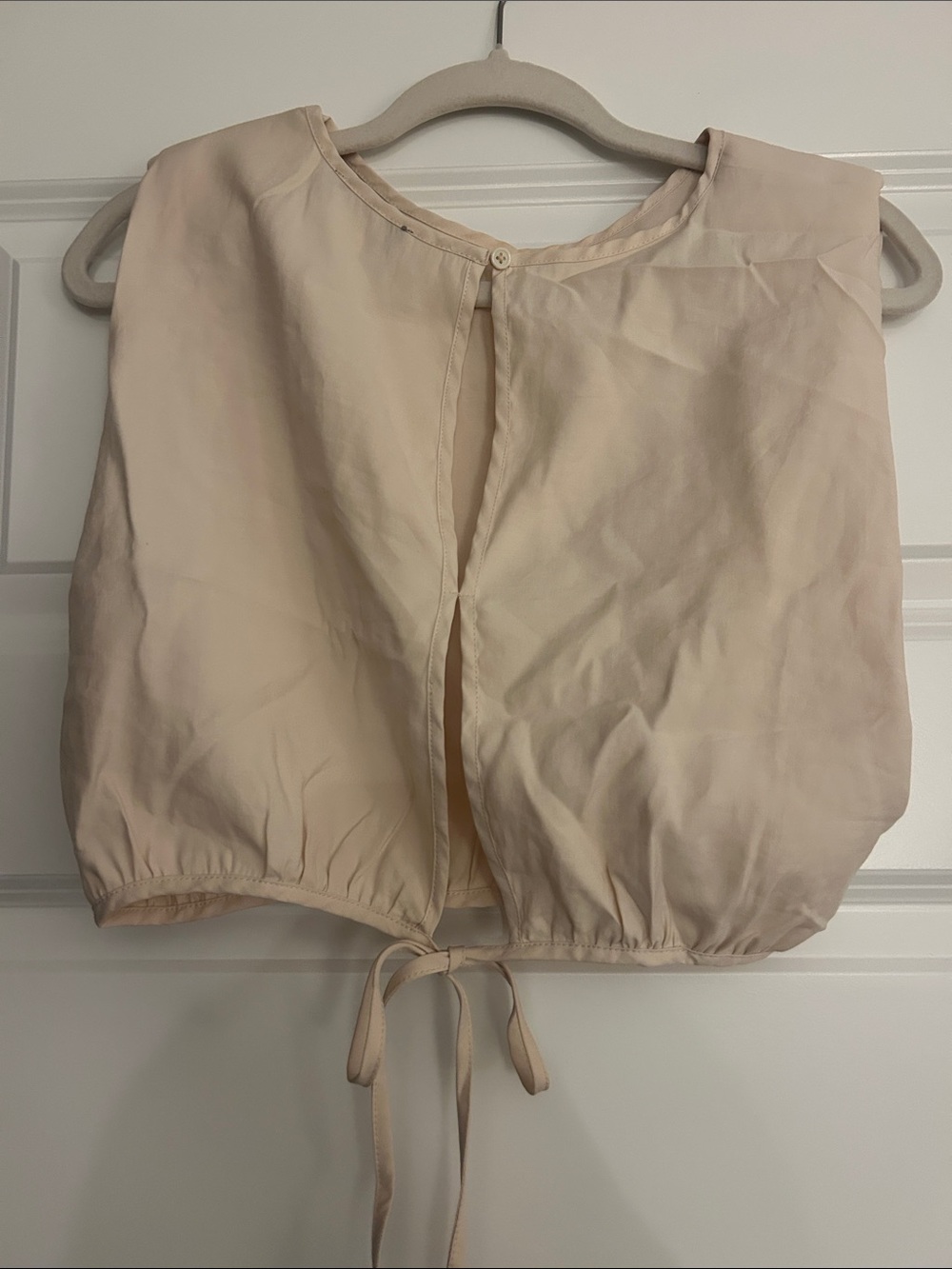 Sans Souci Beige Drawstring Crop Top - Picture 2 of 3
